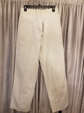 US Navy USN Cracker Jack White Pants Button Fly 30" waist VTG 40's / 50's