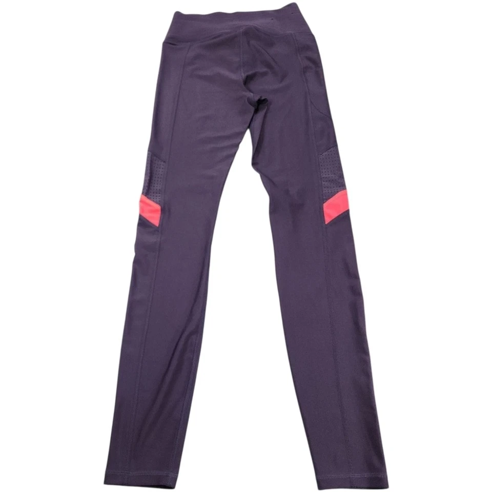 Leggings de compresión Under Armour púrpura a rayas rosas talla pequeña Foto 4 de 4