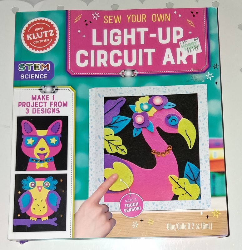 Sew Your Own Light-up Circuit Art by Klutz. 3 Design Choices. Stem Science. NEW