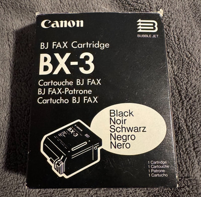 New Genuine Canon BJ Fax Cartridge BX-3 Black FaxPhone B540 B550