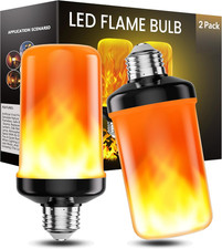 LED Flame Light Bulbs, 4 Modes Flickering Light Bulbs with Upside down Effect...