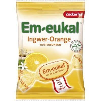 EM EUKAL Bonbons Ingwer Orange zuckerfrei 75 g
