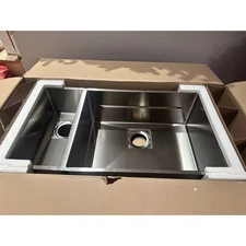 Franke PKX160LH Peak 30 7/8" Double Basin Undermount Stainles Steel Kitchen Sink