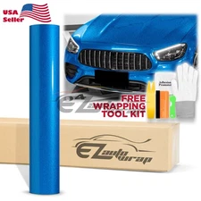 Gloss Diamond Glitter Sky Blue Metallic Car Vinyl Wrap Sticker Bubble Free