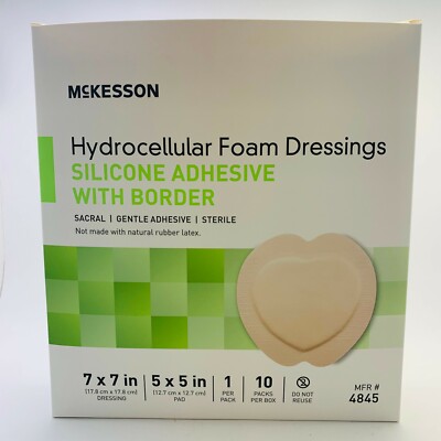Silicone Foam Dressing McKesson 7 X 7 Inch 10 ea/BOX