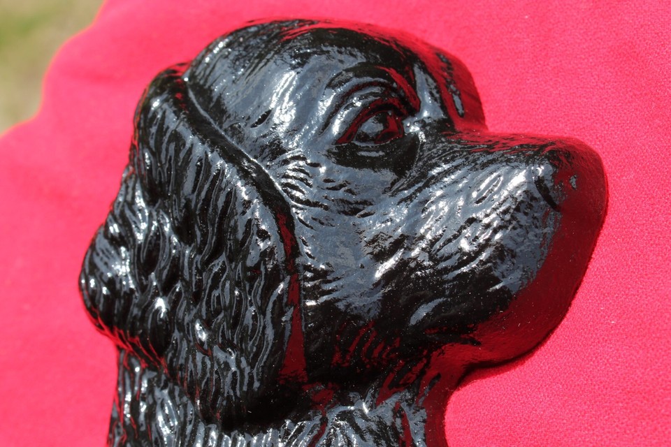 Vintage Cast Iron SITTING BLACK LABRADOR DOOR STOP Large 12" Tall 7.5 lb eBay