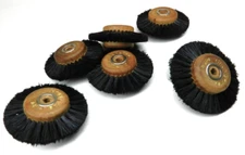 B24 Wood Hub Rotary Wheel Bristle Brush 3Row 2-1/2” Jewelry Dental Polishing 6pc