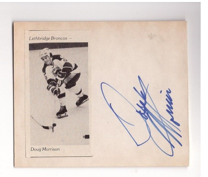 DOUG MORRISON SIGNED AUTOGRAPH CUT 23 NHL HOCKEY GAMES BOSTON