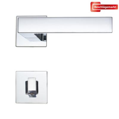 Linea Cali Corner Zincral Türdrücker Rosettengarnitur WC chrom poliert Türgriff