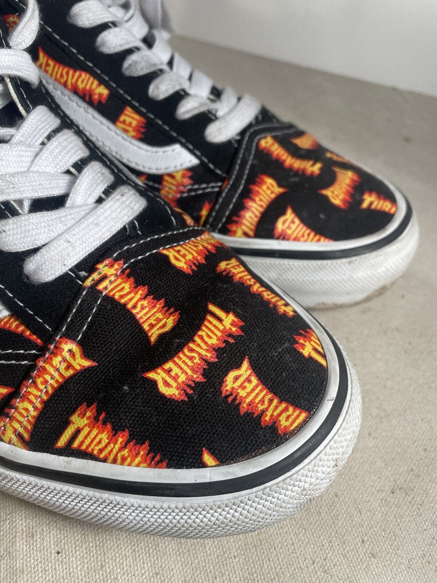 Size 10 - VANS Thrasher x Skate Old Skool Allover Thrasher Logo | eBay