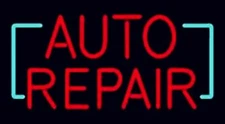 24"x20" Neon Sign Auto Repair Store Bar Light Lamp Glass Workshop Pub Collection