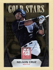 2015 Panini Elite Baseball Gold Stars Insert Nelson Cruz (Mariners)