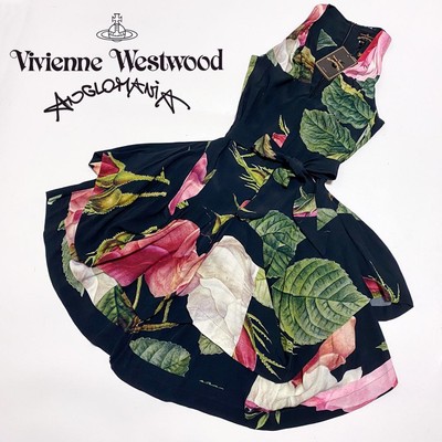 Vivienne Westwood ANGLOMANIA Rose Puzzle One Piece Size 38 Black 