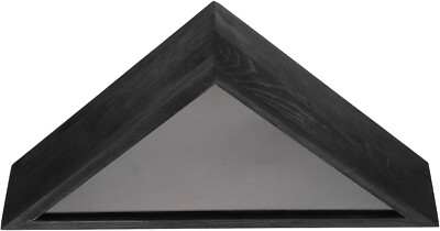 Dreieckiger Flaggenhalter Etui aus Holz - montierbar Beerdigung Gedenk Display - dunkles Holz