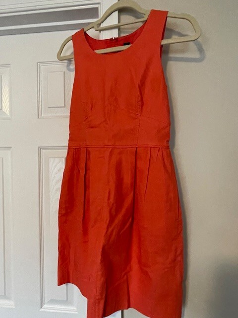 Crew Basket Weave Sleeveless A-Line Shift Career Work Dress