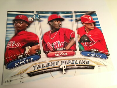 2018 Bowman Talent Pipeline 5x7 Phillies Scott Kingery Sixto Sanchez 14/49