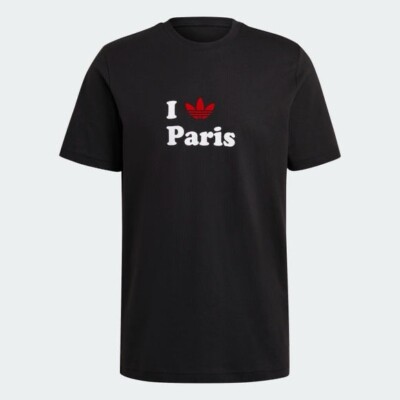 Adidas Originals I Love Paris Trefoil City Series T Shirt Black Limited  Rare L UK