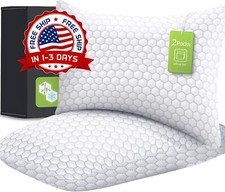 Almohada de espuma con funda de almohada lavable tama o Queen juego de 2 US NEW