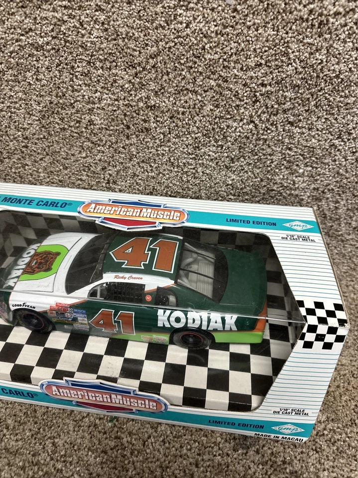 Ertl NASCAR #41 Ricky Craven Kodiak Chevy Monte Carlo 1:18 Diecast Car New - Image 3 of 3
