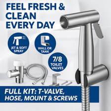 Handheld Bidet Sprayer for Toilet 7/8 T-Valve Set Jet Spray Hose Stainless Steel