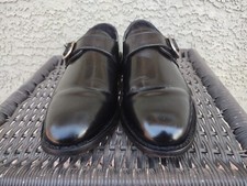 Samuel Windsor Men's Black Leather Monk Strap Dress Shoes - Size US 9.5 (UK 8.5)