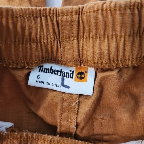 Timberland Boy's Shorts Youth 6 Brown Casual 100% Cotton Elastic Waist Pockets - Picture 4 of 6