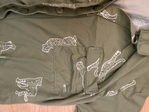 TART INTIMATES olive Green Leopardo Print Pajama Set Sz XL women Pants Top AJ27 - Picture 3 of 3