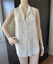 Aritzia wilfred sleeveless silk tunic top blouse pullover medium ivory / cream