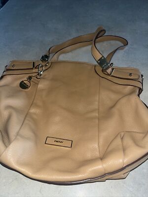 dkny large tan brown tote purse 