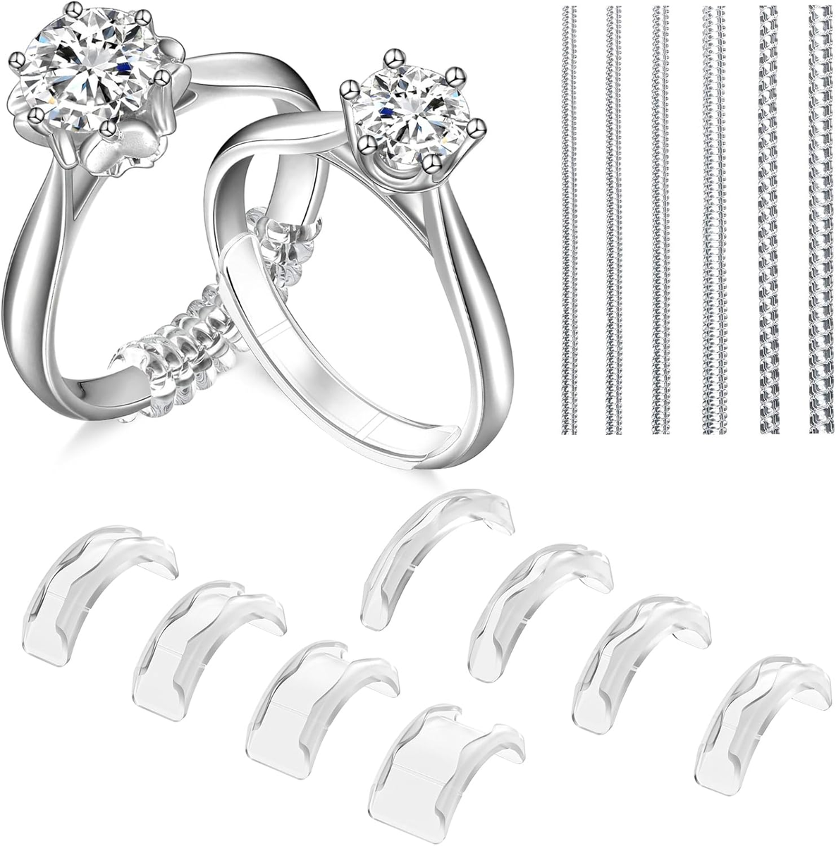 Ring Sizers for Loose Rings, 14 Pack Invisible Ring Size Adjuster