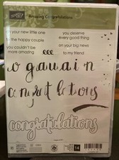 Stampin' Up Amazing Congratulations Photopolymer Stamp Set of 14 - Retired