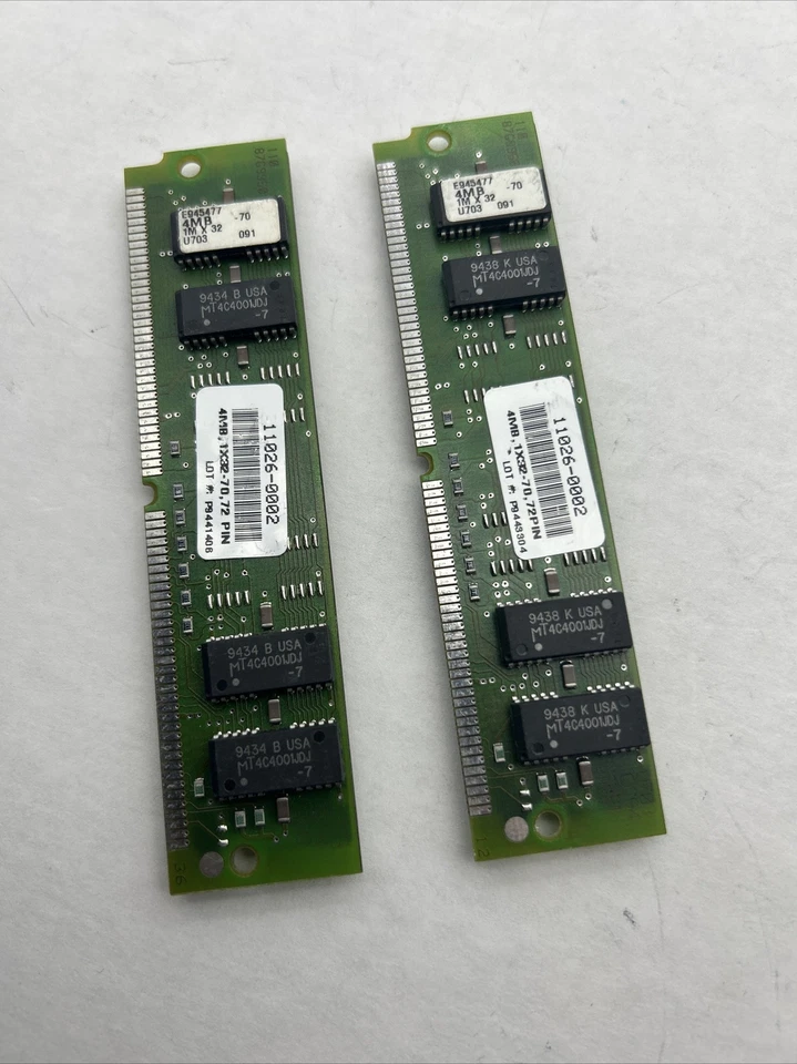 2x 4MB 72-Pin (8MB) Fast Page Non-Parity 1X32 SIMM RAM Memory Mac PC Unix Apple - Image 3 of 4