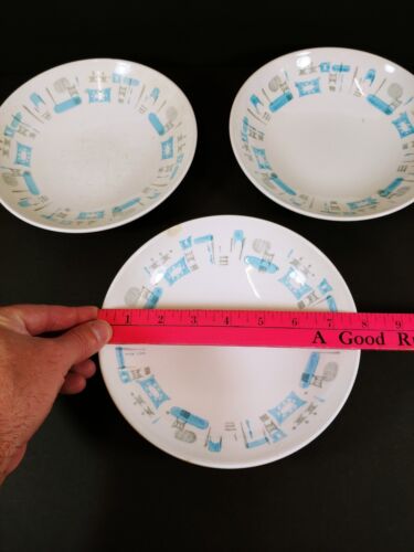 3x Ciotole Cereali Vintage MCM Blue Heaven di Royal China 8" Diam Zuppa - Foto 8 di 8