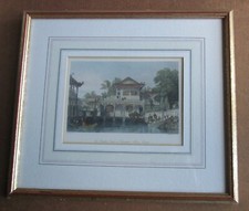 CT Dixon / T Allom The Fountain Court in Conseequa's House Canton 1845 Gravur