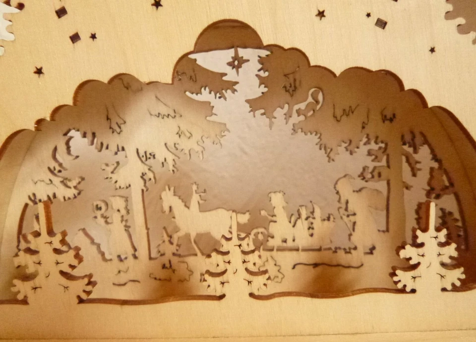 Mini LED-Schwibbogen**echt Erzgebirge**Holz**Batteriebetrieb**NEU & OVP - Bild 3 von 4