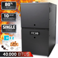 40,000 BTU 80% Propane/Natural Gas Furnace, Multi-Positional 1-Stage 9-Speed R32