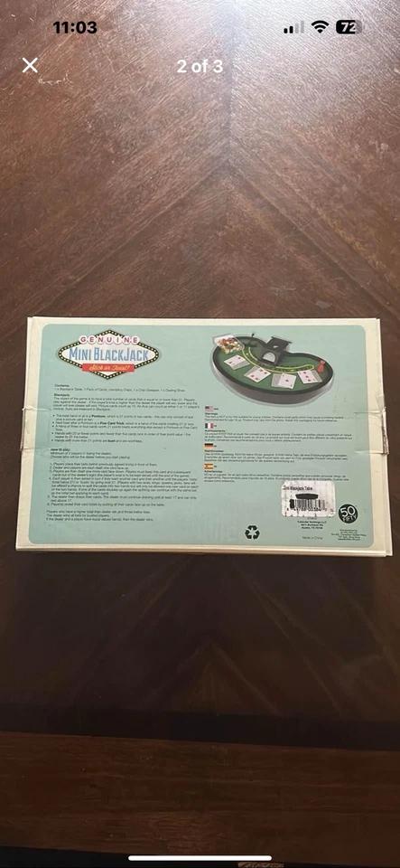 Genuine Blackjack Stick Or Twist? Mini Blackjack Table set - Image 2 of 2