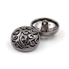 CraftbuddyUS 10pcsx15mm GunMetal Hollow Metal Cloud Beautiful Shank Buttons, DIY