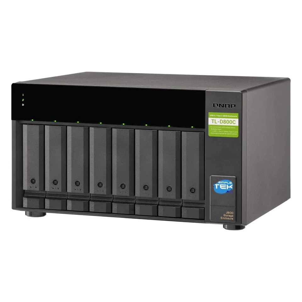 QNAP TL-D800C 8-BAY Usb-C Nas 8 Slot 3,5/2,5 " HDD 48TB (8x6TB) Installed - Image 2 of 4