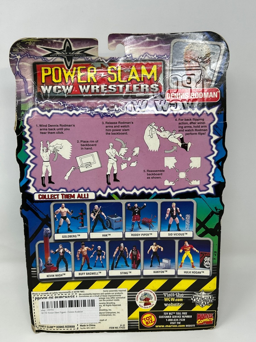 WCW NWO Dennis Rodman Yellow Hair 2000 ToyBiz Power Slam Wrestling