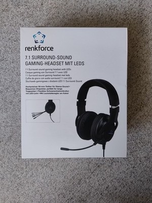 Renkforce Gaming Headset schwarz USB schnurgebunden mit LEDs 7.1 Surround-Sound