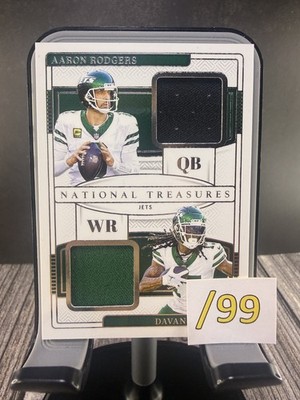 2024 National Treasures Aaron Rodgers & Davante Adams Dual Patch /99- NY Jets