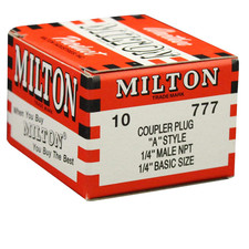 Milton 777 1/4 Male A Style Plug-25 Pack