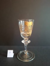 Wappenglas Kurfürst Sachsen, Tafelglas, Weinglas, Golddekor, 18./19. Jh. (Nr. 4)