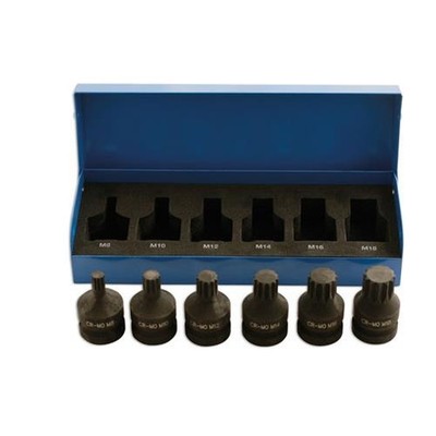 Laser Tools Impakt-Spline-Nussbit-Set 1/2''D 6-teilig 4939