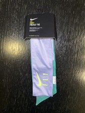 Nike Fly Reversible Dri-FIT Headband Head Tie Grn/lilac Unisex Free Shipping New
