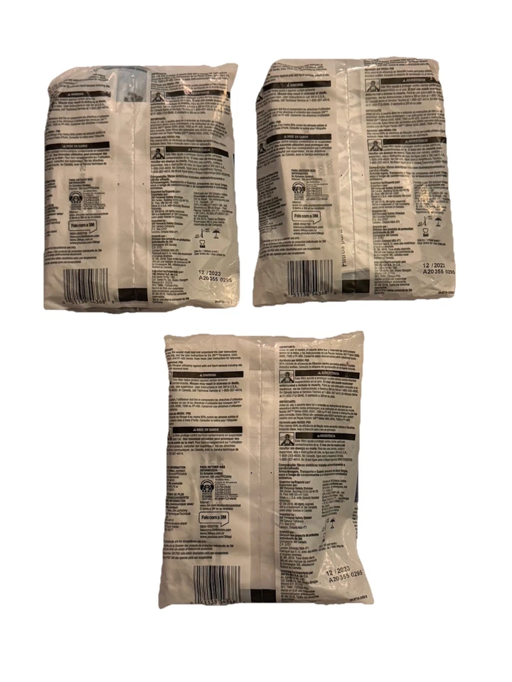 3 - 2 Packs 3M 2078 P95 Particulate Filter Nuisance Level Organic Vapor/Acid Gas - Image 2 of 4