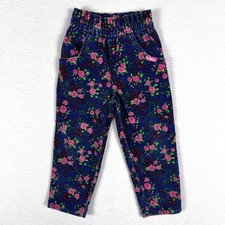 Vintage 90s OshKosh B  Gosh Size 3T Corduroy Pants Floral Flower Made in USA RARE