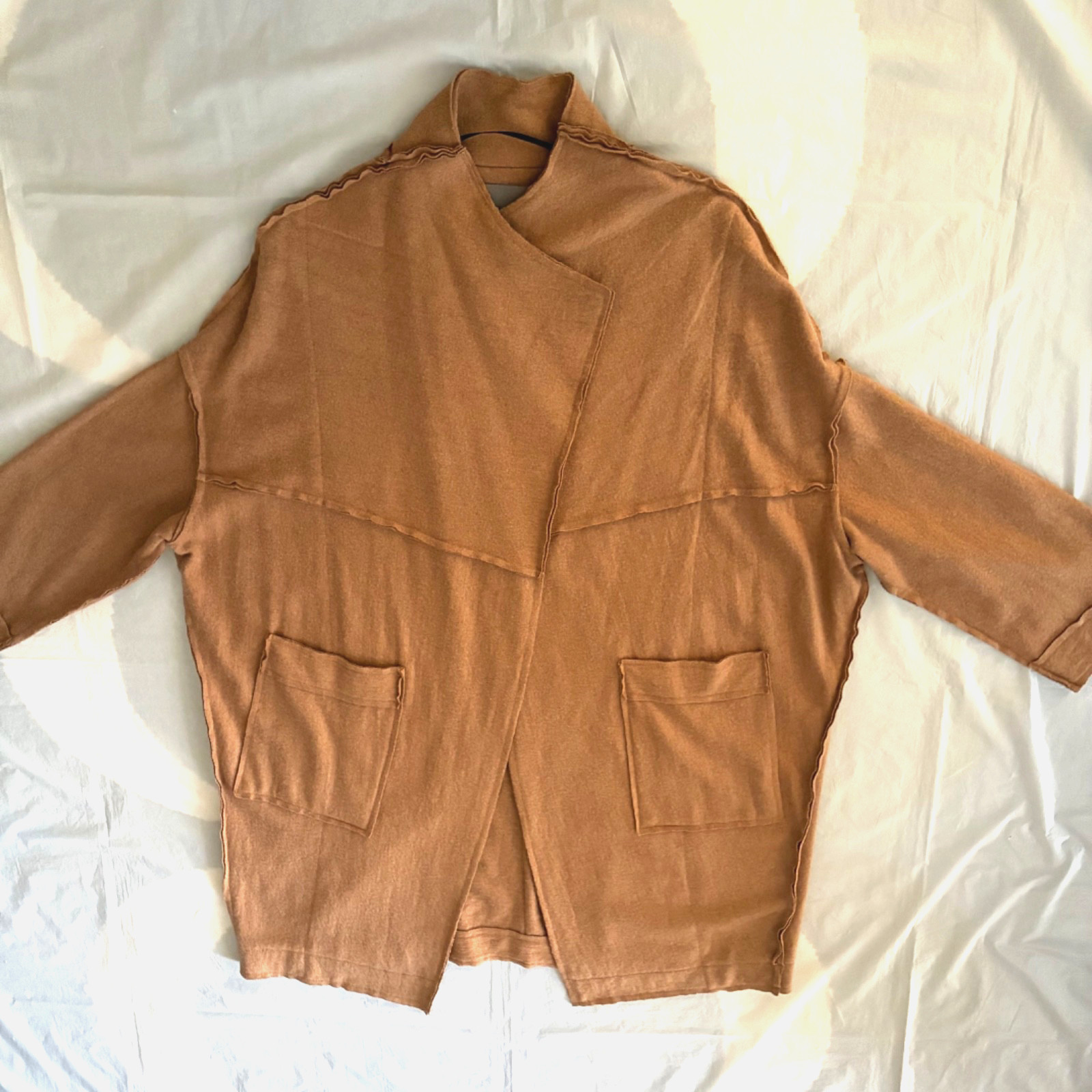 Camel Wool Unconstructed Jacket Medium - image 2