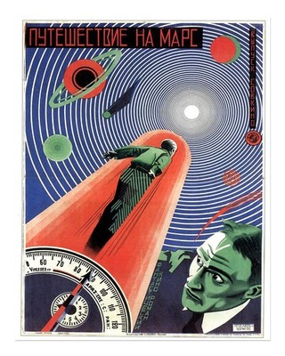 Retro-futuristische Wandkunst Sci-Fi-Weltraumabenteuer Retro-Futurismu